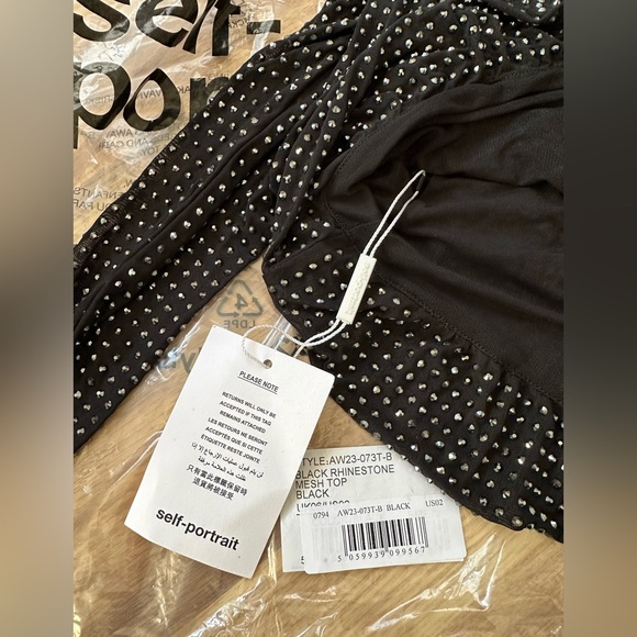 ✨🆕✨ Self-Portrait Studded Rhinestone Mesh Top - Picture 8 of 8